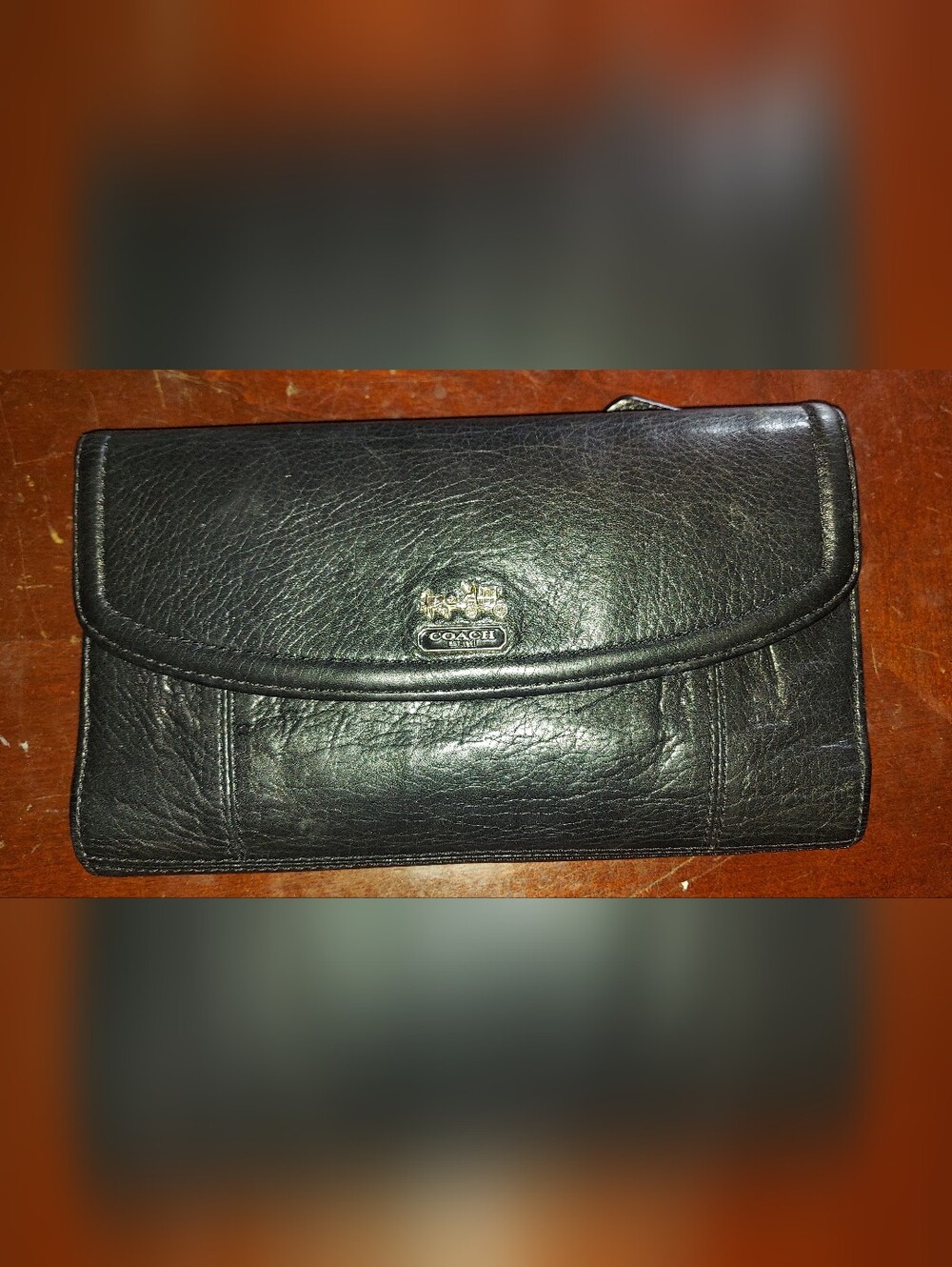 COACH Men's Black Leather Crossbody Bag - Classic Coach Logo